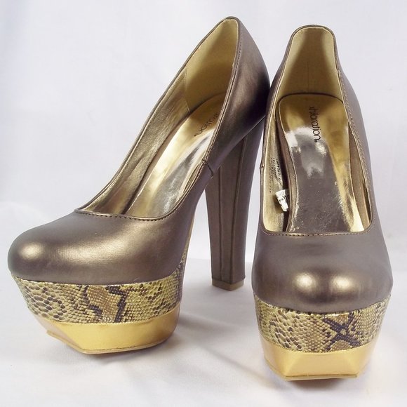 Xhilaration SKYLAH Metallic Platform Heels Sz 6 - Picture 2 of 6